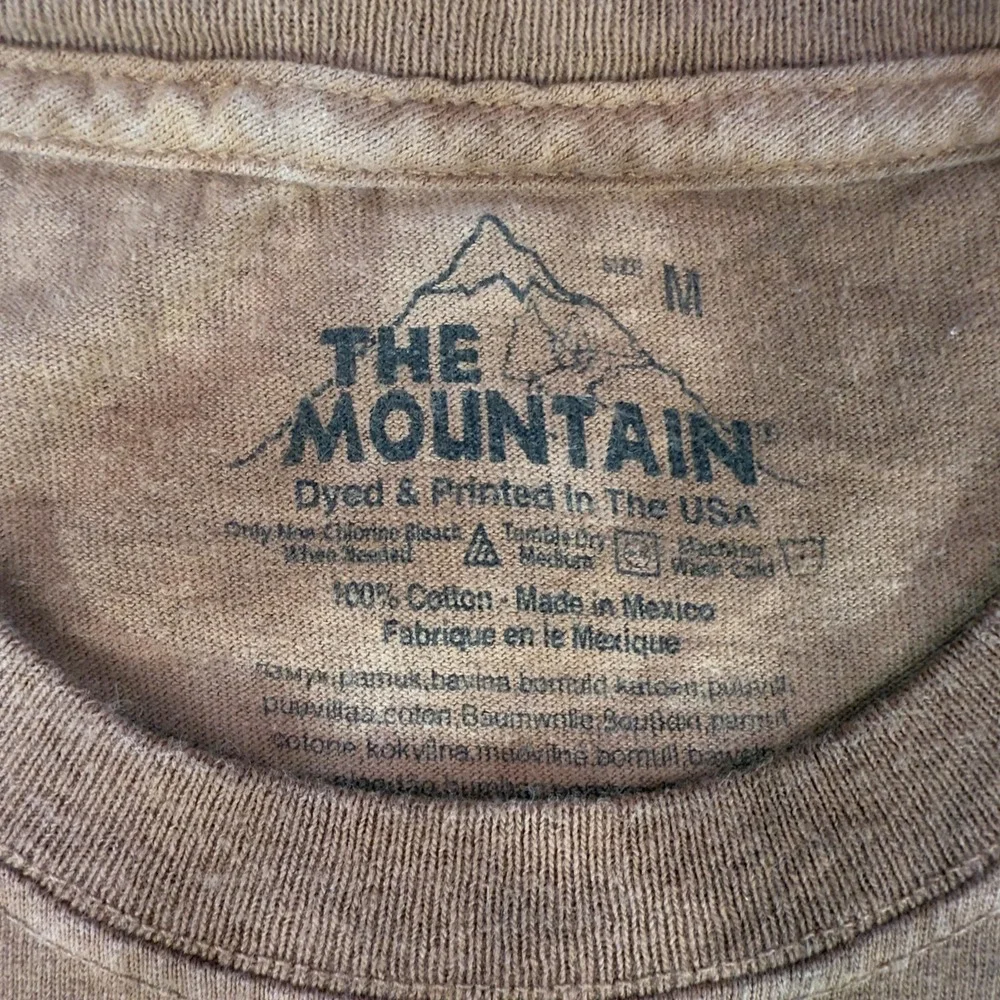 The Mountain Shirt Mens Medium Brown Wolf Birch Trees Graphic Tee Nature Outdoor